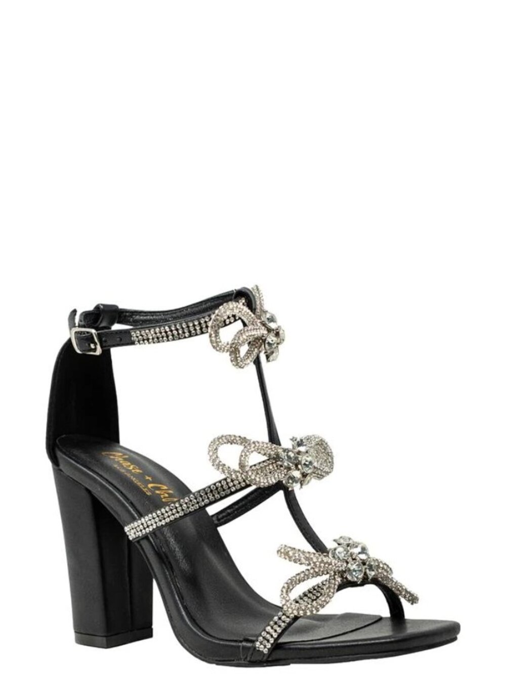 Chase + Chloe Rhinestone Bow T-Strap Sandal. Sz: 10
